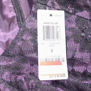 INC International Concepts Black and Purple Lace Chemise